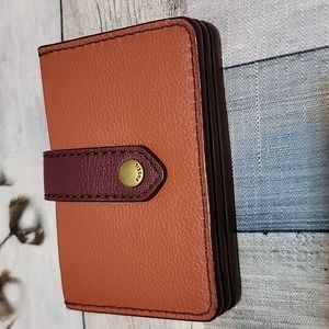 Fossil card and coin leather wallet EUC